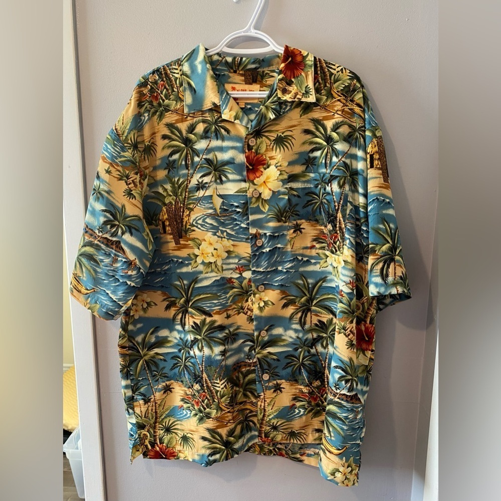 Aloha Joe Hawaiian Tropical Surfing Mens Size XL Shirt Short Sleeve Resort